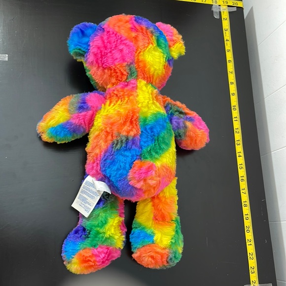 BAB Tropicolor 17" Teddy Plush Bear Sparkly Neon Tie Dye Stuffed Animal Toy - Picture 6 of 14